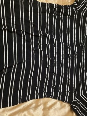 Cynthia Rowley Black Tee with White Stripes